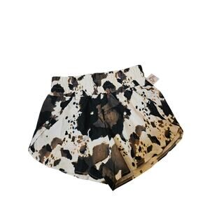 Brown cowhide print polyester shorts Size XL